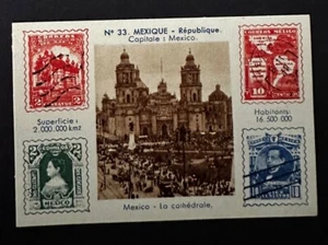 MEXICO 1900'S Trading Card Stamp on Stamp On Postcard Stamps On Stamps -P16389-1 - Picture 1 of 1
