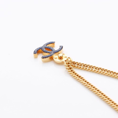 Collana CHANEL I24P Coco Mark stella oro blu motivo logo CC ciondolo donna donna