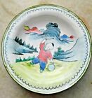 MINIATURE CHINESE PLATE WITH MULTICOLOR ENAMAL PAINTING ON BRASS VINTAGE COLLECT