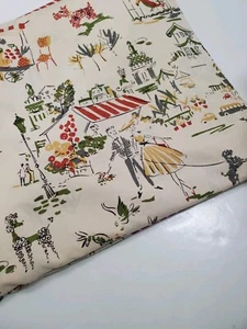 Michael Miller Fabric Retro Couple 1950s Paris France Kitschy OOP FAT QUARTER - Picture 1 of 2