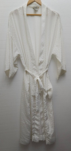 Accappatoio vintage Christian Dior Lounge Wear taglia L bianco motivo diamante setoso