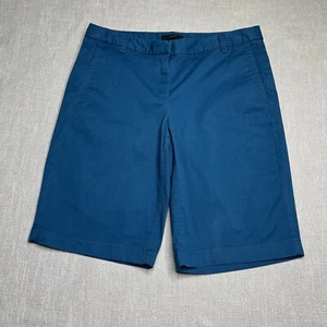 Pantalón corto para mujer J Crew talla 2 azul verde chino bolsillos tiro bajo mezcla de algodón - Imagen 1 de 12