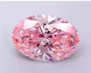 2.5 CT Oval Cut Loose Lab Grown Diamond Fancy Pink Color VVS1 Clarity Loose Gems - Picture 1 of 8
