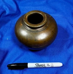 Kleine antike chinesische Bronze Schale/Topf - ca. 4" hoch, 4" Durchmesser, unbeschriftet - Bild 1 von 6