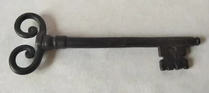 Antique 19th Large Century Hand Forged Iron Key 20 cm / 8 in - Imagen 1 de 19