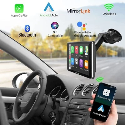 Carpuride 7" Touchscreen Portable Car Stereo Wireless Apple Carplay Android Auto - Image 1 of 2