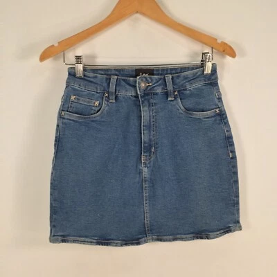 Lee женщин джинсовой ткани трапециевидная юбка размер 9 синий хлопок молнии мухи 059487 - Изображение 1 из 4