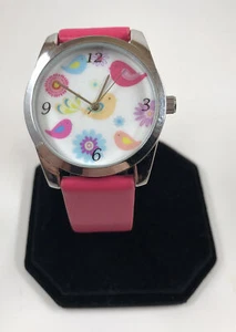 Women's/Girls Fashion Flower-Birds Printed Leather Strap Fashion Quartz Watch - Bild 1 von 3