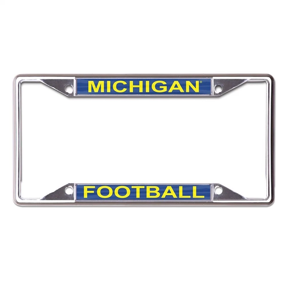Michigan Wolverines Metal Inlaid Acrylic License Plate Frame - Football - Image 1 of 1