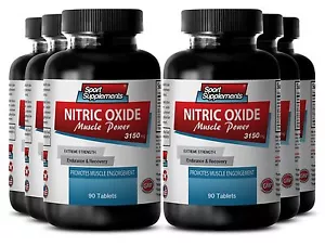 L-Arginine Supplement - Nitric Oxide Muscle Power 3150mg - Pre Workout Energy 6B - Picture 1 of 8