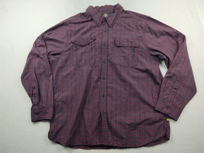 Camisa masculina Alpine Design Tech Series tamanho XXL borgonha xadrez ventilada ao ar livre - Imagem 1 de 4