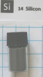 1,5 Gramm 99,9% Siliziumpulver in Glas Fläschchen Element 14 Probe - Bild 1 von 3