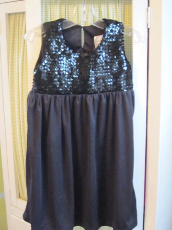 NWT CWD KIDS girls holiday party special occasion black sequin dress 6x & 10/12 - Image 1 of 1