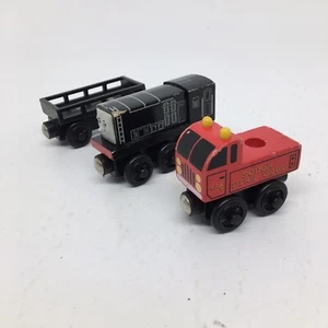 Learning Curve Thomas &Friends Magnetic Diesel Wooden Train Cargo Car Fire Truck - Picture 1 of 12