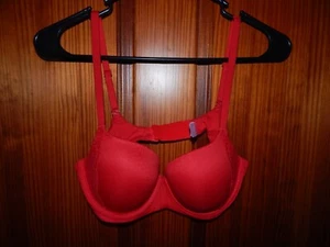 SECRET TREASURES RED LACE TRIM BRA, UNDERWIRE, MEDIUM LINING, SIZE 36 B, ST114 - Picture 1 of 3