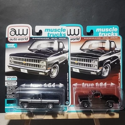 Auto World Muscle Trucks LOT OF 2 1982 CHEVY SILVERADO 10 FLEETSIDE  - Image 1 of 4