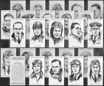 LAMBERT & BUTLER-FULL SET- FAMOUS BRITISH AIRMEN & AIRWOMEN 1935 (25 CARDS) - Image 1 of 4