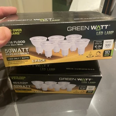 MR16 Led Bulb Flood Light  6 pack   50 watt replacement dimmable 5000k Daylight - Image 1 of 3