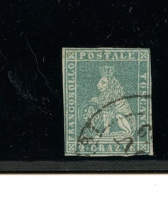 Italy-Tuscany #13 (I334) Lion of Tuscany 2 cr blue, Used, FVF, CV$160.00 - Picture 1 of 2