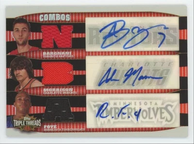 2006-07 Topps Triple Threads Ruby Bargnani/Morrison/Foye Auto Patch 26/36 - Image 1 of 2