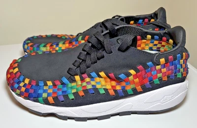 Nike Women Air Footscape Woven Black Multicolor Rainbow FB1959-002 9.5 New - Image 1 of 4
