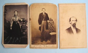3 fotos CDV 1 Watson Parham TN 2 identificado con estampillas fiscales de Estados Unidos 1866 2,5 x 4 - Imagen 1 de 12