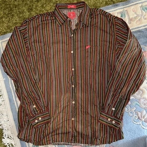 LRG Woven Men’s Size 2XL Patterned Button Up 100% Cotton Comfort Casual Shirt - Picture 1 of 6
