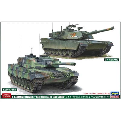 M1 ABRAMS & LEOPARD 2 KIT 1:72 Hasegawa Kit Mezzi Militari Modellino Nuovo - Immagine 1 di 2