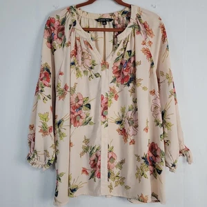 Top Campesino Zac & Rachel Floral Cuello Dividido Talla 2X Rosa Pálido Multi Boho Hada - Imagen 1 de 8