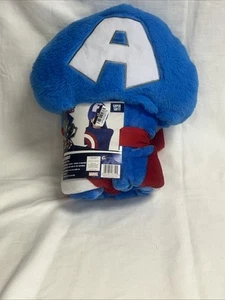 Marvel Captain America Kids' Hooded Blanket Red/Blue - Picture 1 of 4