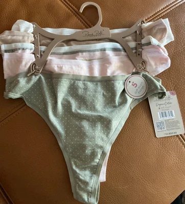 René Rofe Lencería 5 Algodón Orgánico Suave Tacto Tanga Bragas Conjunto 5 Talla L NUEVO CON ETIQUETAS $50 Foto 1 de 4