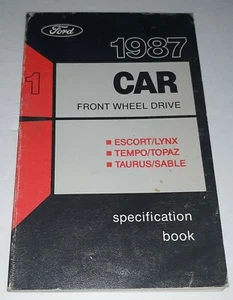 1987 Ford Car 1 Front Wheel Drive Specification Book Manual - Bild 1 von 10
