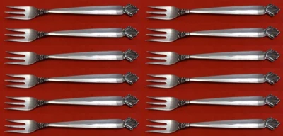 Juego de tenedores de cóctel de plata esterlina Acanthus de Georg Jensen 12 piezas 5 1/2" Foto 1 de 4