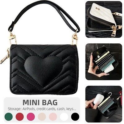 Para AirPods4/3/2 Pro 2/1 Estuche Cremallera Lindo Estuche Mini Monedero Tarjeta Monedero Bolso Foto 1 de 4