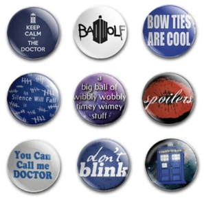 25MM DOCTOR WHO NOVELTY BADGES X9 SET 2 - Foto 1 di 1