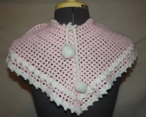 Hand Crochet PINK girl's baby infant shawl wrap (C53) - Picture 1 of 2