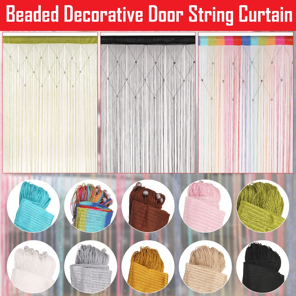 Panneau De Rideau En Perles Suspendu Élégant Pour Porte Écran Anti-Mouches - Photo 1/1