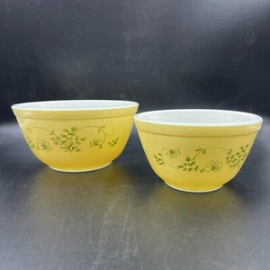 Pyrex SHENANDOAH verschachtelte Rührschüssel gelb 401 402 Vintage EINZELN VERKAUFT - Bild 1 von 16