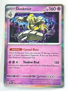 Dusknoir 037/131 Holo Rare Prismatic Evolutions Pokemon Pack Fresh Near Mint NM - Picture 1 of 4