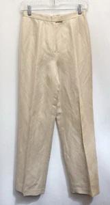 LAFAYETTE 148 New York Pantalone Donna 2 26x31” Seta Lino Gamba Larga Minimalista - Foto 1 di 13