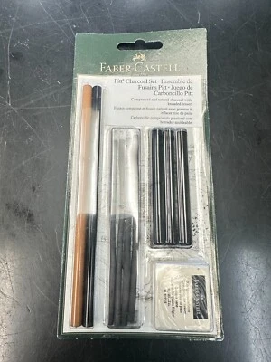 Faber Castell Pitt Compressed and Natural Charcoal Set with Kneaded Eraser - Image 1 of 2