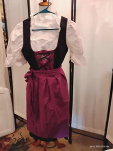 sz 4,NEW! Germany,Waitress,Trachten,Oktoberfest,Dirndl Dress,3-pc,Black Purple - Picture 1 of 14
