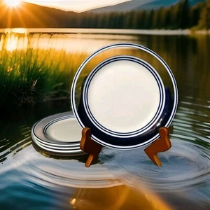 4 MAINSTAYS 7,25"D Salatteller mit blauen Ringen - Bild 1 von 6