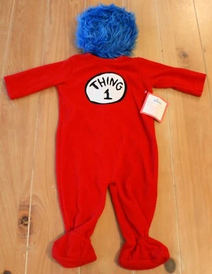 New Pottery Barn Kids Dr. Seuss THING 1 Costume Baby Infant Toddler 6-12 Months - Image 1 of 2