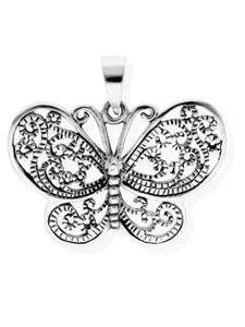 Amulett Kettenanhänger symbolisch Schmetterling aus 925 Silber geschwärzt 36059 - Picture 1 of 4