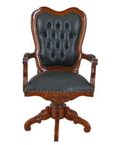 Ledersessel Vintage Bürostuhl Schreibtisch Stuhl Leder Armlehnstuhl Chesterfield - Bild 1 von 5