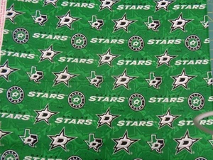 DALLAS STARS NHL 100% COTTON 1 YARD PIECE BRAND NEW SPORT DESIGN - Picture 1 of 5