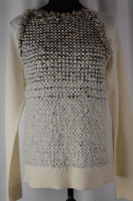 Lanvin Paris 女式套衫毛衣模糊尺寸小号羊毛丝绸休闲五颜六色 — 第 1/4 张图片