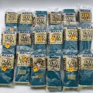 Lot Of 18 Vintage Bucilla Rug Yarn CHINESE BLUE #526 100% DuPont Acrylic 320pcs - Picture 1 of 3