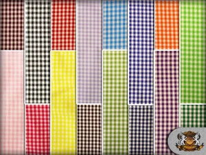 Poly Poplin Gingham Fabric Mini Checkers / 58" Wide / Sold by the yard - Picture 1 of 5